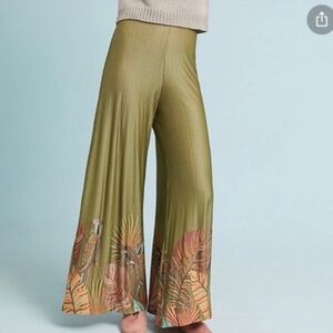 Farm Rio Anthropologie Green Wide-Leg Pants